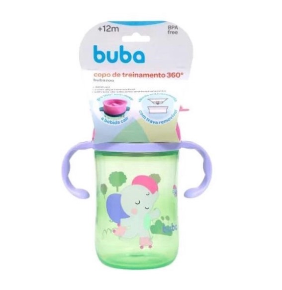 Copo de Treinamento 360 Bubazoo 300ml - Elefantinho