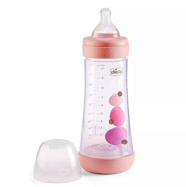 Mamadeira Rosa 330ml Com Bico Fluxo Rápido (+4m) - Chicco