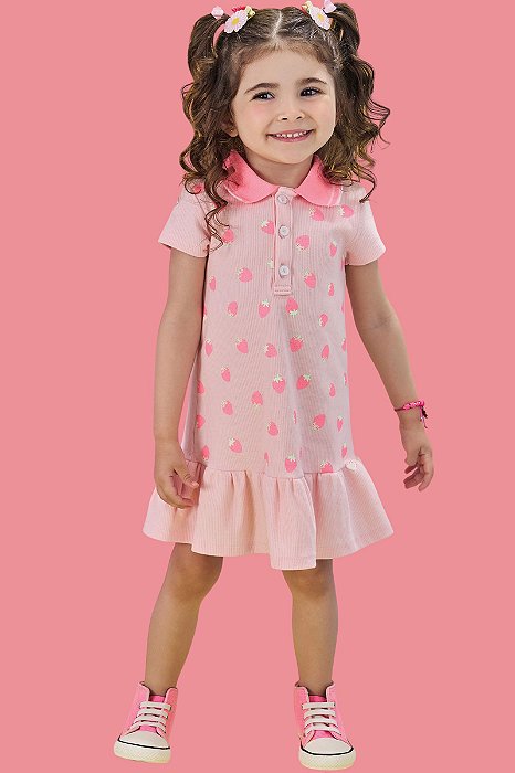 Vestido Bebê Menina com gola - Kukiê