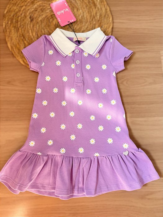 Vestido Bebê Menina com gola - Kukiê Lilás
