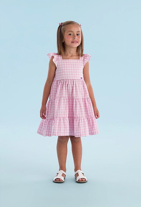 Vestido Mon Sucré Rosa Listrado