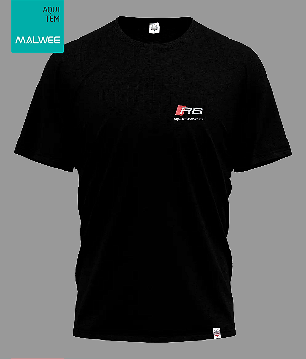 Camiseta Audi RS QUATTRO Bordado - Preta