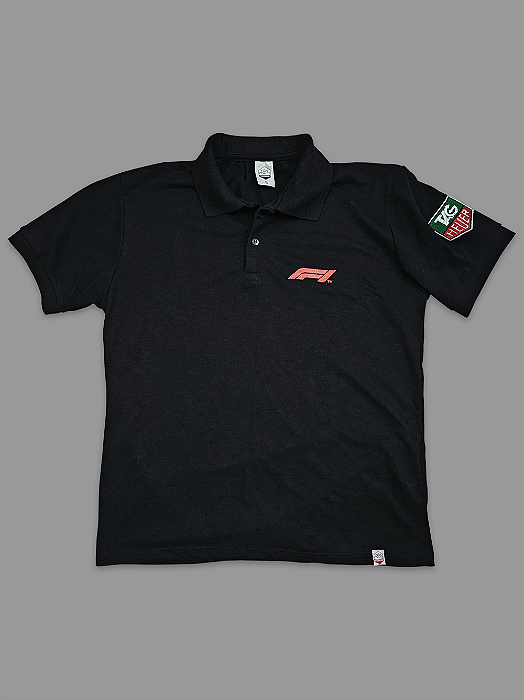 Camisa Polo F1 Bordado - Preta