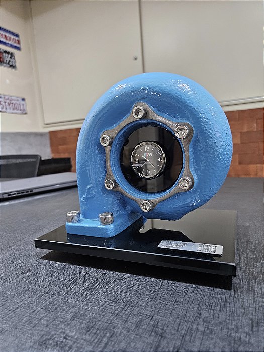 Expositor Turbina com relógio BMW M + base de Vidro 10mm - Azul