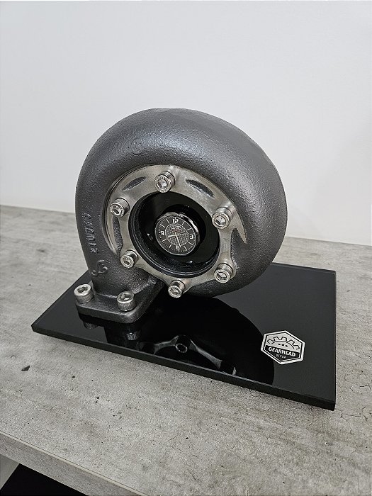 Expositor Turbina com relógio AUDI + base de Vidro 10mm - Cinza Grafite
