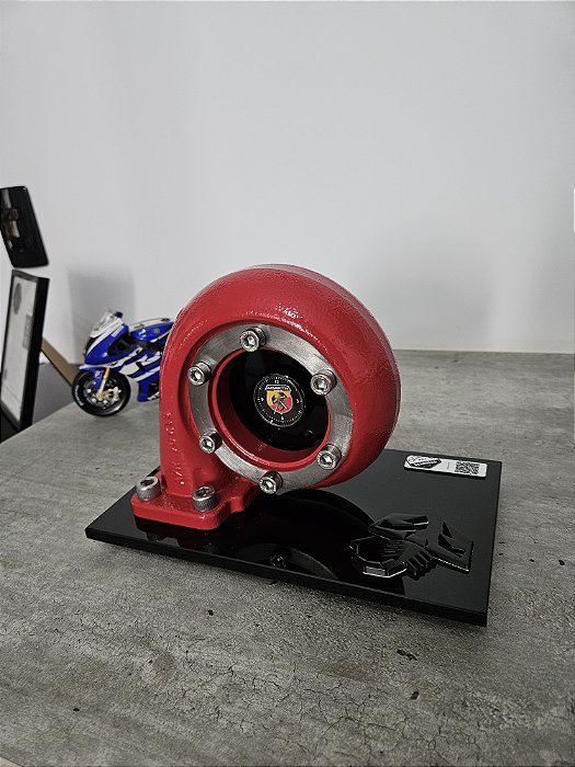 Expositor Turbina com relógio ABARTH + base de Vidro 10mm - Vermelho