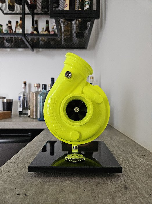 Expositor Turbina Biagio .42 + Base de Vidro 10mm - Amarelo Fluorescente