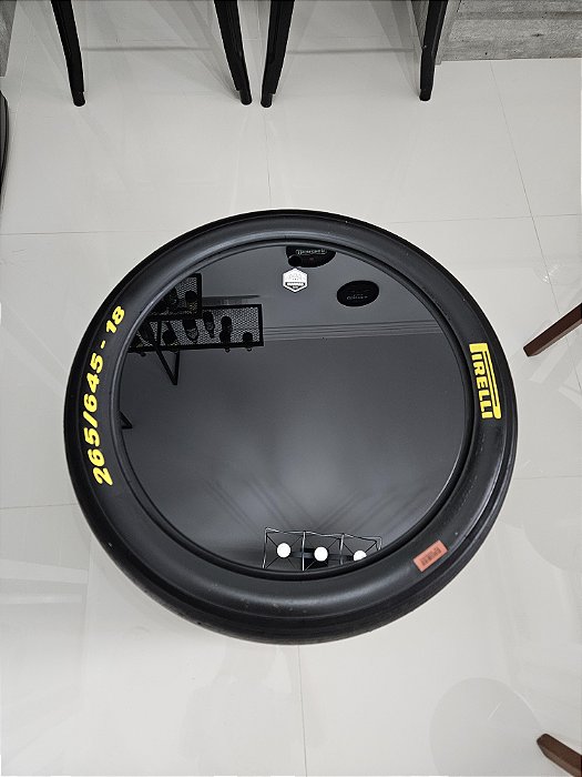 Mesa de Centro Pneu Slick - Pirelli 265/645 18" - Amarelo