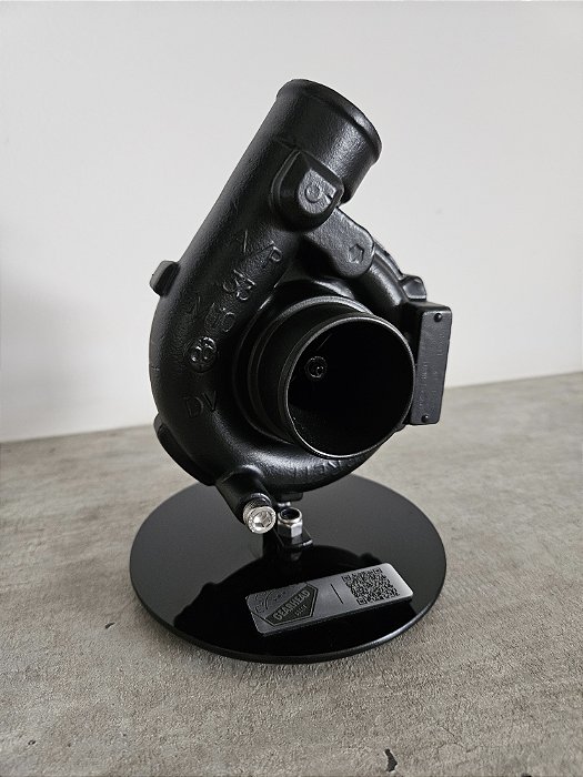 Expositor com Turbina Garrett .33 + Base Vidro - Preto Fosco