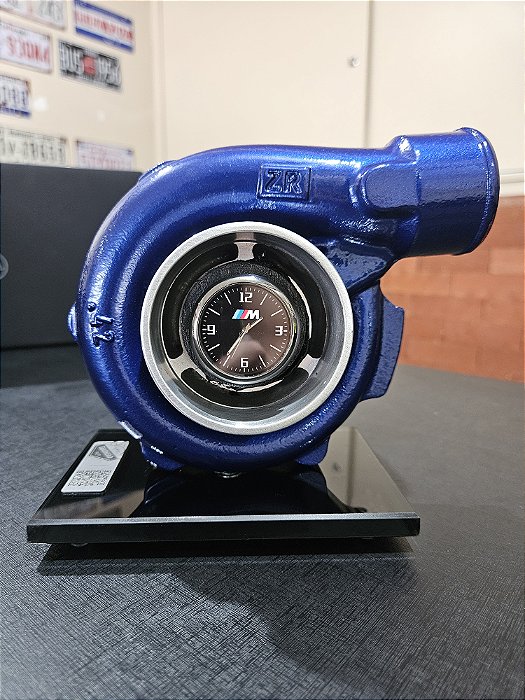 Expositor com Turbina ZR .42 + Relógio + Base Vidro - Azul