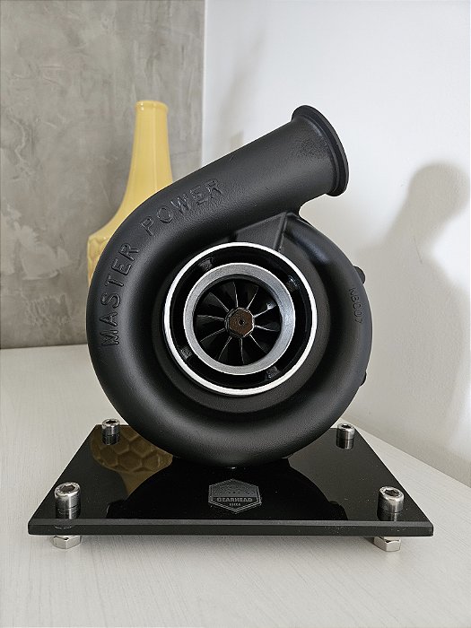 Expositor Turbina Master Power GG + base de Vidro - Preto Brilho