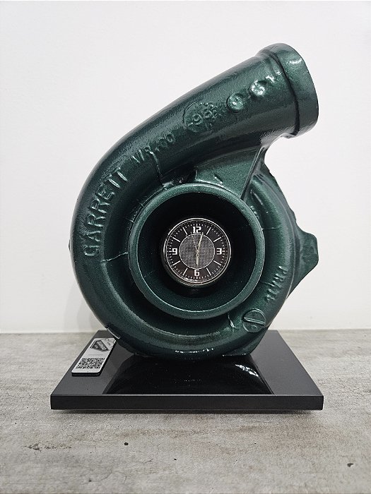 Expositor Turbina Garrett .60 + Relógio +  Base de Vidro - Verde