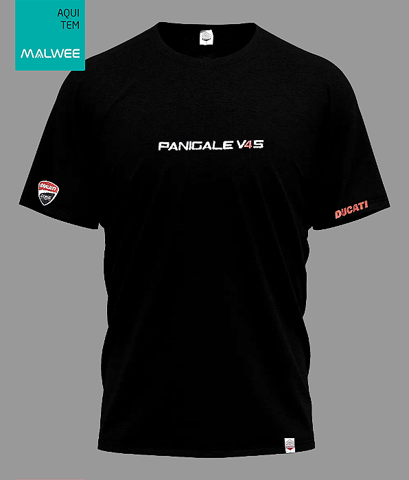 Camiseta DUCATI V4S Bordado - Preta