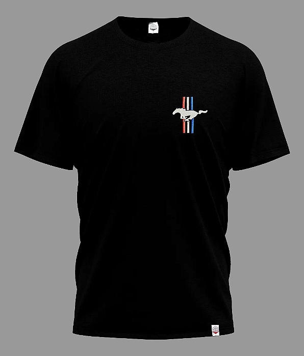 Camiseta Ford Mustang Bordado - Preta