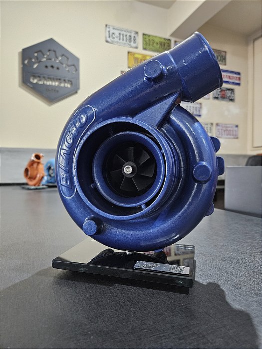 Expositor com Turbina Biagio .70 + Base Vidro - Azul Metálico