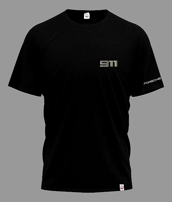 Camiseta PORSCHE 911 Bordado - Preta