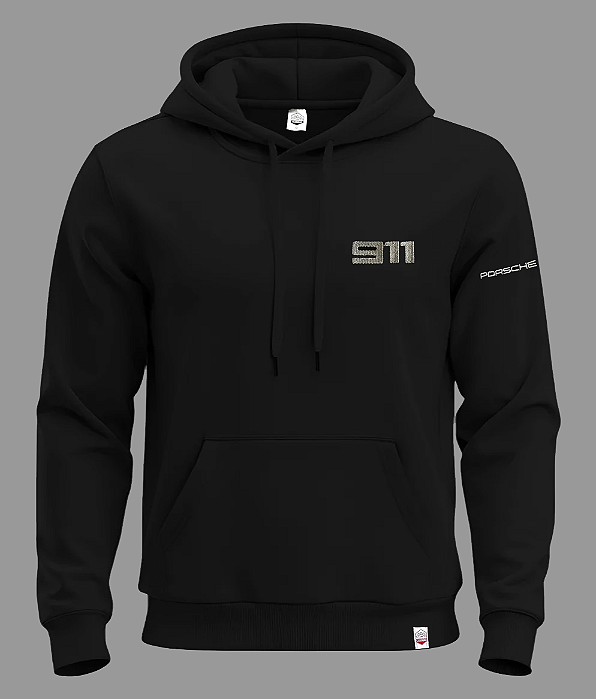 Moletom Porsche 911 Bordado - Preto