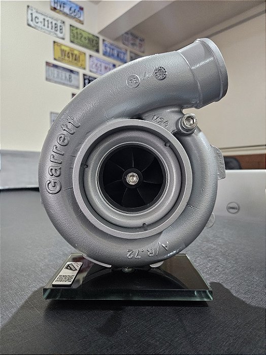 Expositor Turbina Garrett .72 + Base de Vidro - Preto Fosco
