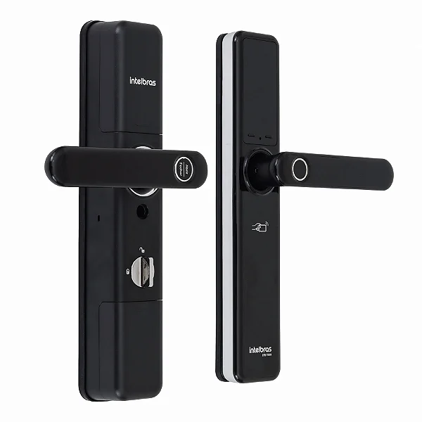 Fechadura Eletrônica Digital Intelbras com Biometria, Cartão, Senha e Wi-Fi IFR 7000 Embutir para Porta de Giro