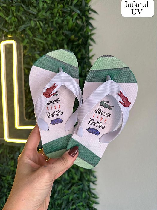 Kit 12 Pares Chinelo Infantil Lacoste Menino Sandalia de dedo Kids Atacado