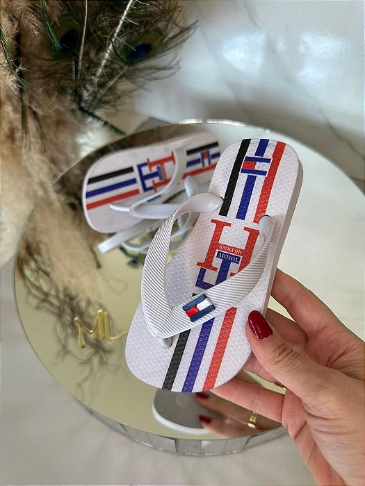 Kit 12 Pares Chinelo Infantil Tommy Hilfiger Menino Sandalia de dedo Kids Atacado