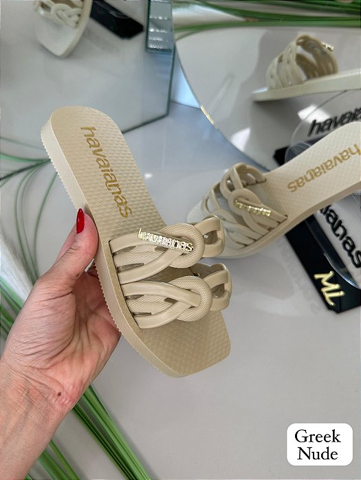 Sandalia Feminina Havaianas Greek Slide Rasteirinha Adulto Atacado