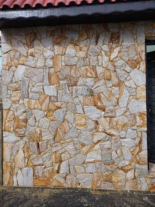 Pedra Madeira Bruta Amarela Mesclada 1m²