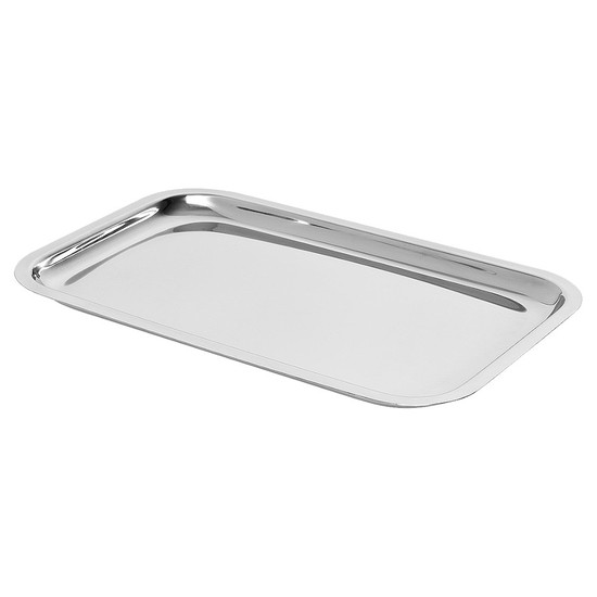 Bandeja Inox Quadrada 24x18x1,5 cm