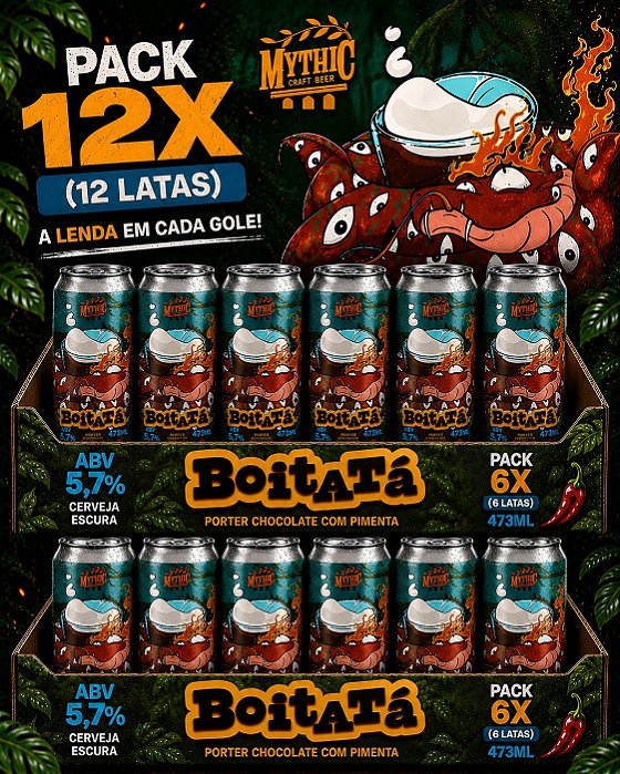 BOITATA - PORTER CHOCOLATE COM PIMENTA - 12 UN.