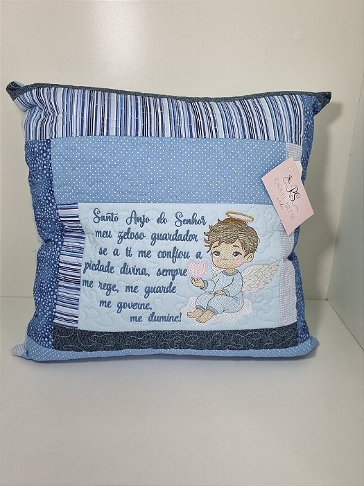 Capa de Almofada com Oração - Santo Anjo