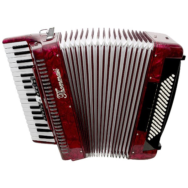 Acordeon 80 Baixos 37 Teclas Ta 8009 Vermelho Thommasi
