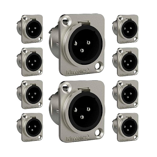 Conector  Xlr Macho Wc 1033 Mp Bk Ni 3p Painel Wireconex 10 Unidades