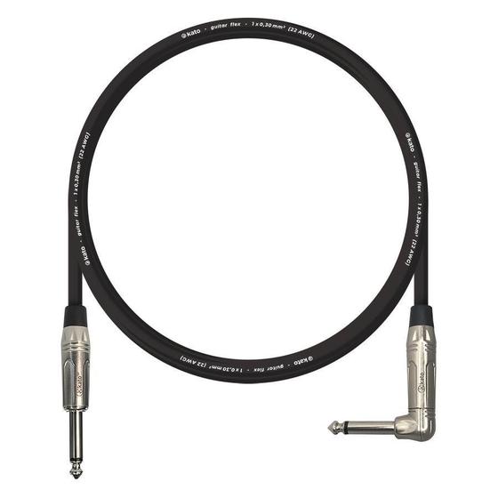 Cabo P10L para Guitarra e Instrumentos Kato P10/P10L Preto 7 metros