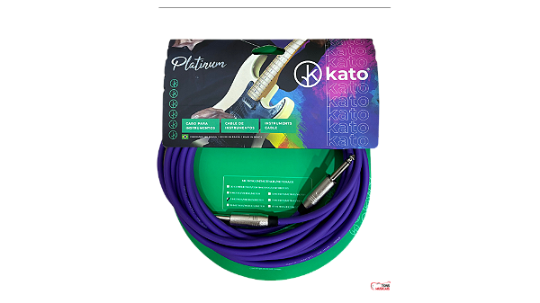 Cabo P10 para Guitarra e Instrumentos Kato P10 (M)/P10(M) Roxo 5 metros