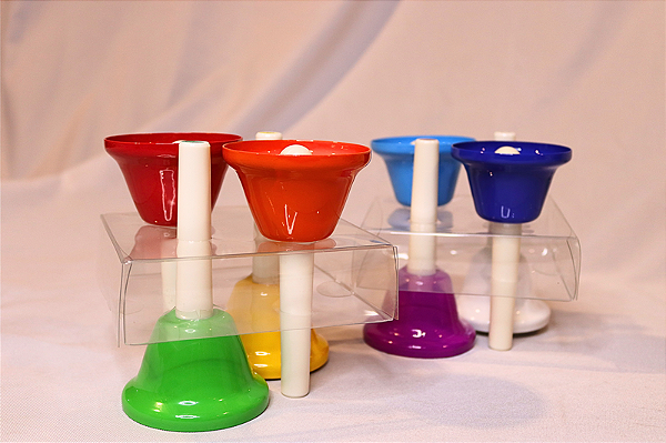 Conjunto de Sinos Mãos de Metal Infantil PHX Mini (8 Peças) Escalas Diatônica Colorido