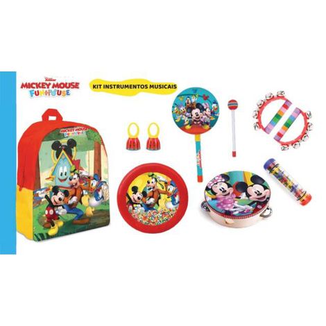 Kit Bandinha Musicalização Turma do Micckey Funhouse 6 Instrumentos Musicais Infantil PH