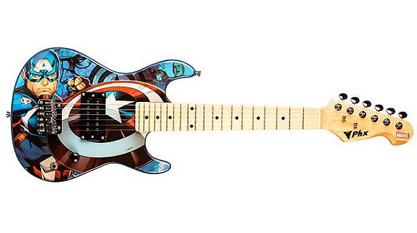 Guitarra PHX Infantil Marvel Capitão América Kids GMC-K2