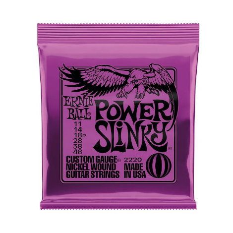 Encordoamento Ernie Ball 011 para Guitarra Power Slink Niquel P02220 011-048
