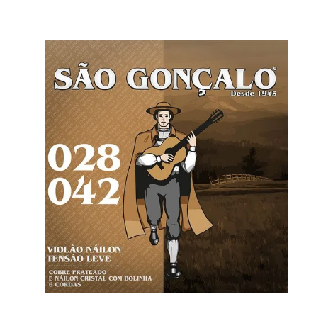 Encordoamento São Gonçalo para Violão Nylon Cristal com Bolinha 0.028-0.042