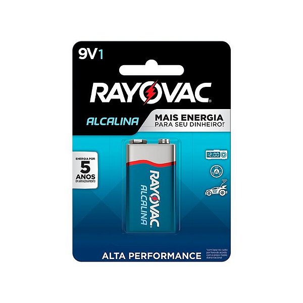 Bateria Alcalina 9v Rayovac Cartela Com 01 Unidade