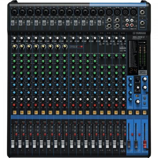 Mesa de Som Yamaha MG20XU Analógica 20 Canais Bivolt Preta