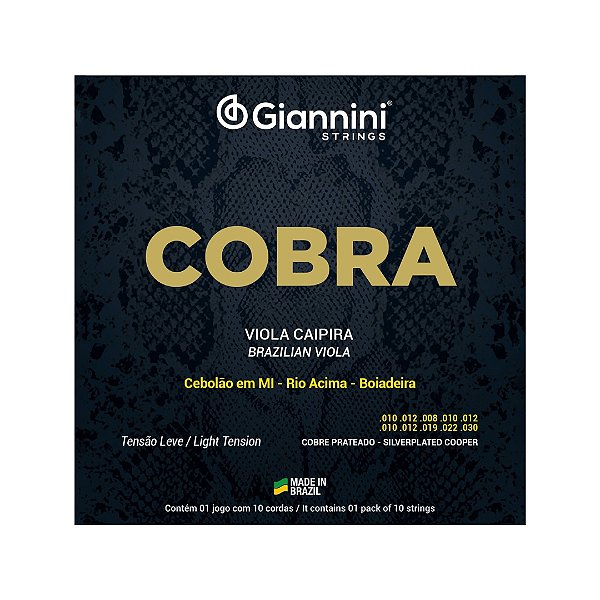 Encordoamento Viola Giannini Cobre Prateado Leve Gesvl