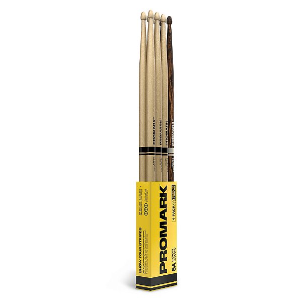 Baqueta 5A Rebound (3 Pares) e Firegrain 5A (1 Par) ProMark