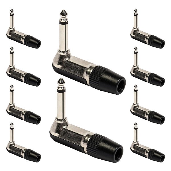 Conector P10 Macho Linha Mono Metal 90 Graus Storm