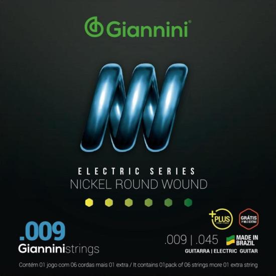 Encordoamento Para Guitarra .009 Giannini GEEGSTP9 Plus