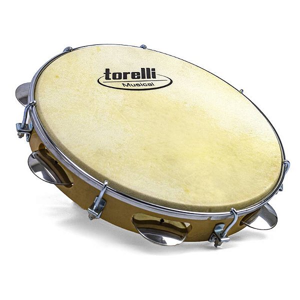 Pandeiro Torelli Pele Animal 10" Polegadas Natural TP300CT