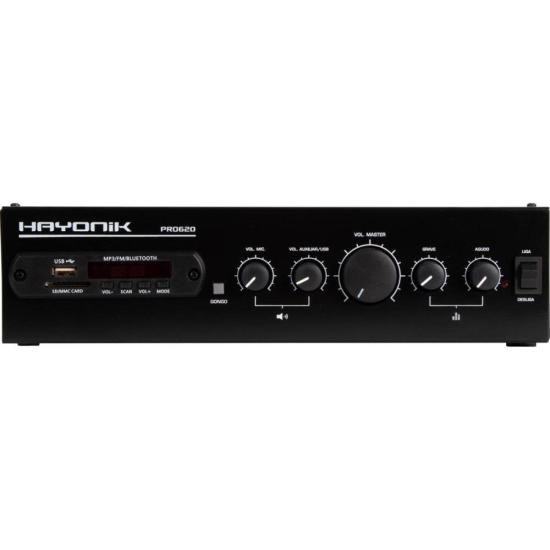 Amplificador Hayonik PRO620 100W RMS Com Gongo