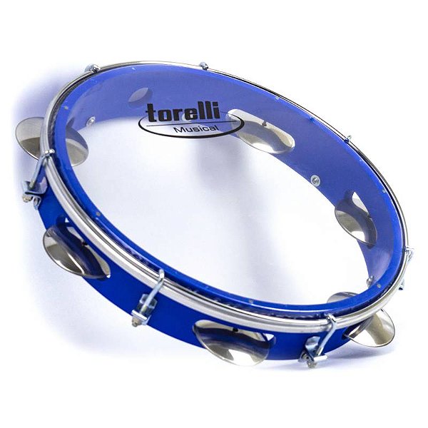 Pandeito Torelli 10" Injetado Pele Nailon Transparente Azul