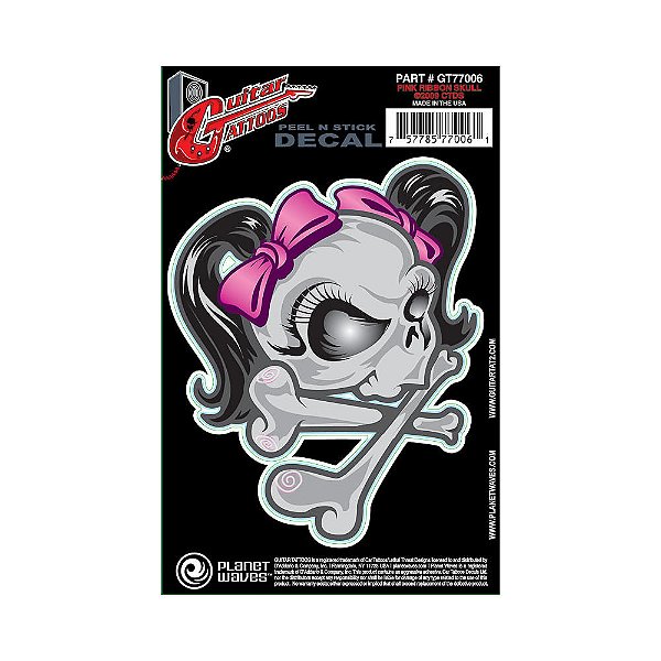 Adesivo Para Guitarra Ribbon Skull Tattoo D Addario GT77006