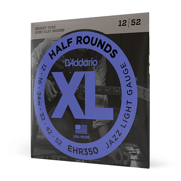 Encordoamento Guitarra 12-52 D Addario Half Rounds EHR350
